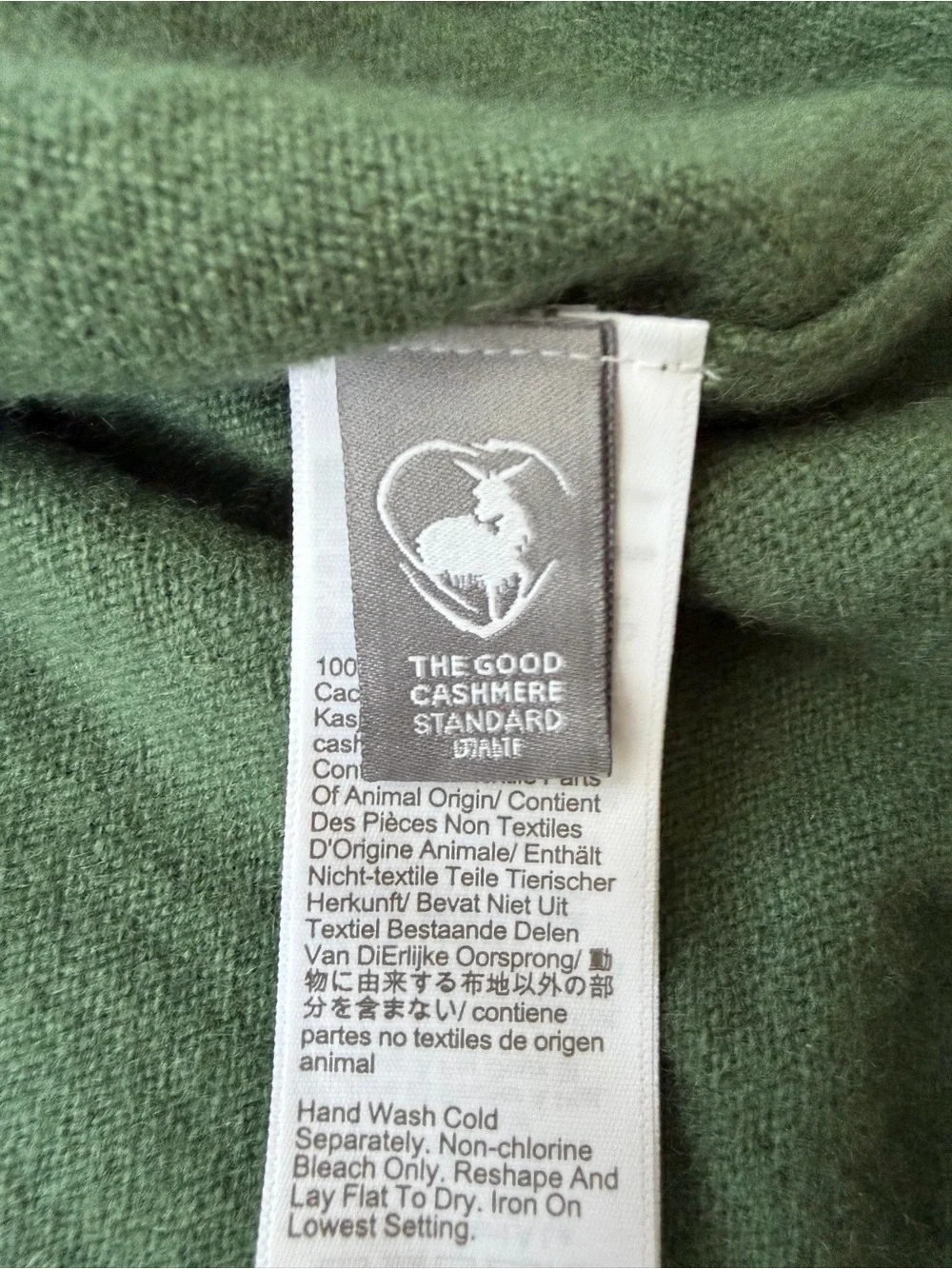 J. Crew Cashmere Forest Green V-Neck Button Cardigan